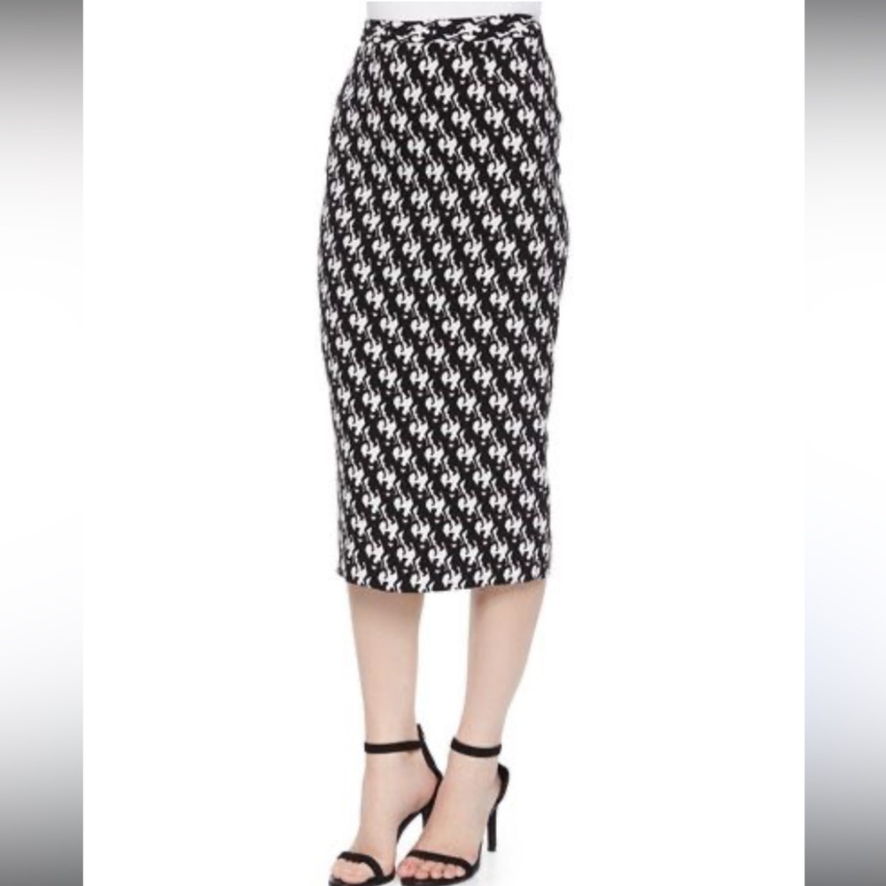 A.L.C. Midi - GraphicBell Dancers Print Purple, Black & White MIdi Pencil Skirt
